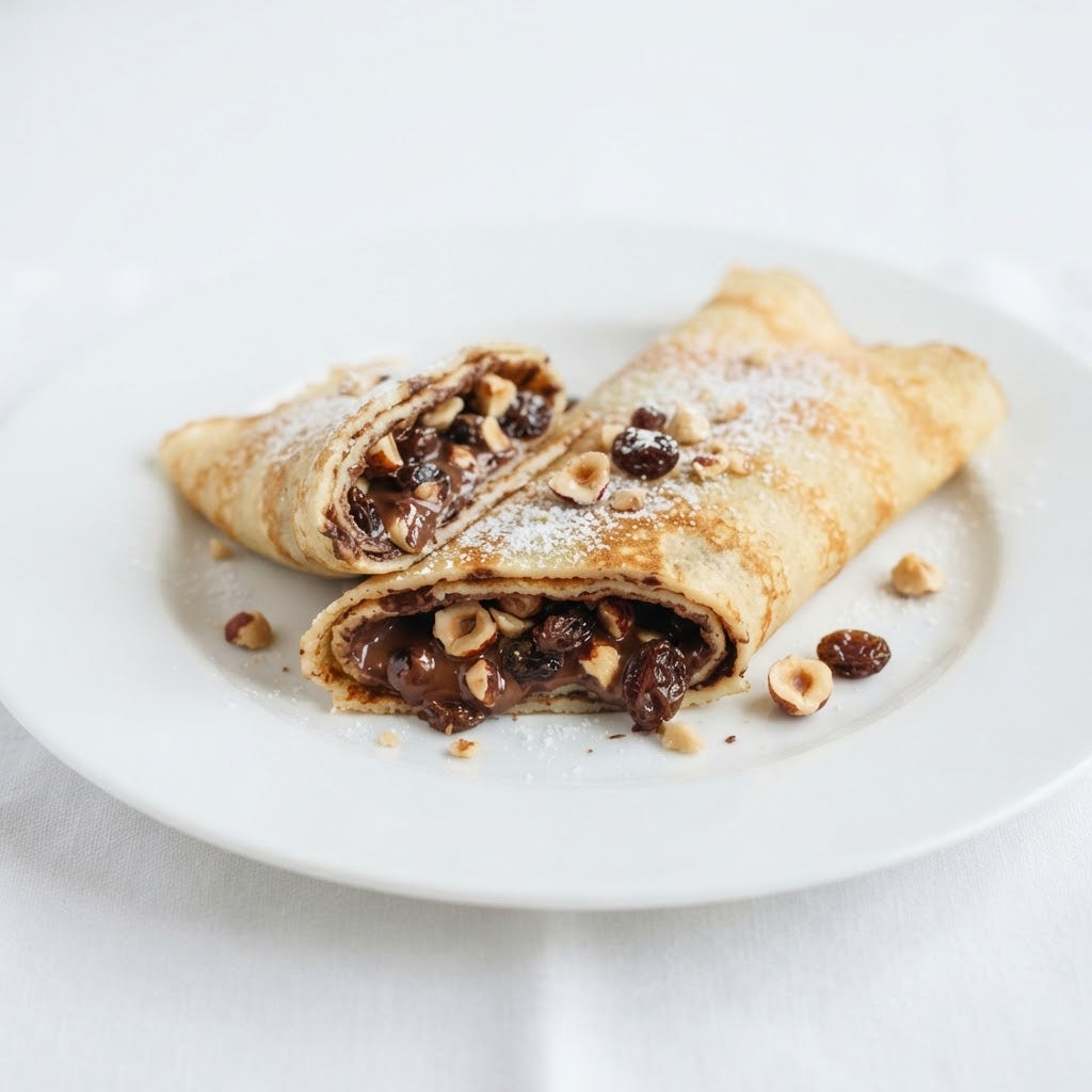 Палачинка с шоколад, лешник и стафиди